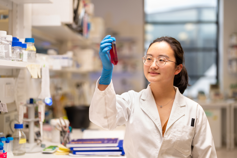 Chinese student in lab