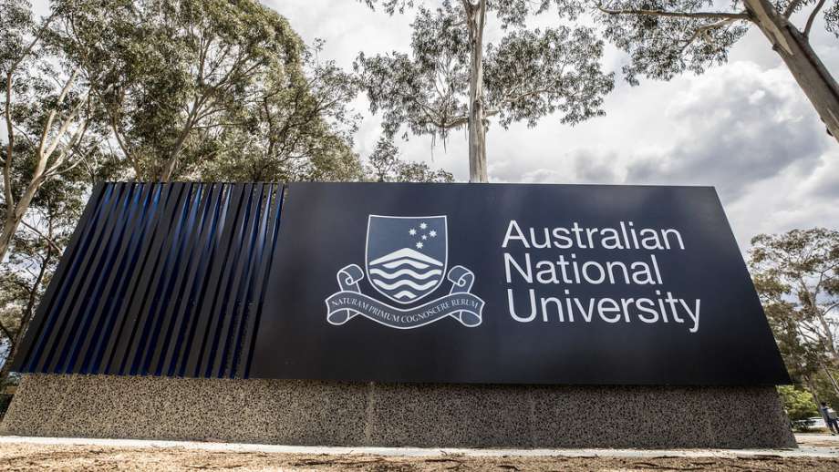 A sign reading Australian National University. 