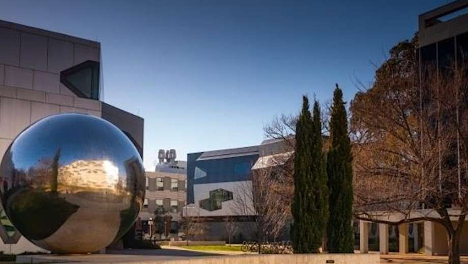 Stock image of ANU campus sphere sculpture