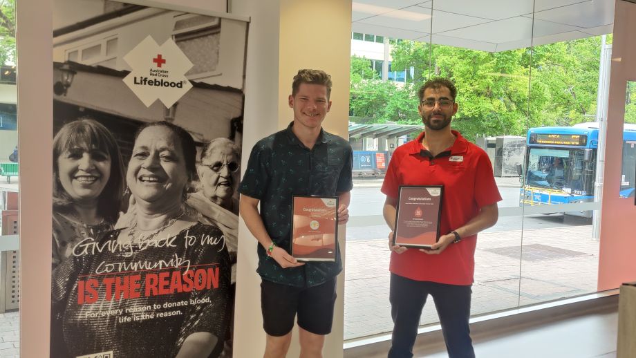 residents giving blood