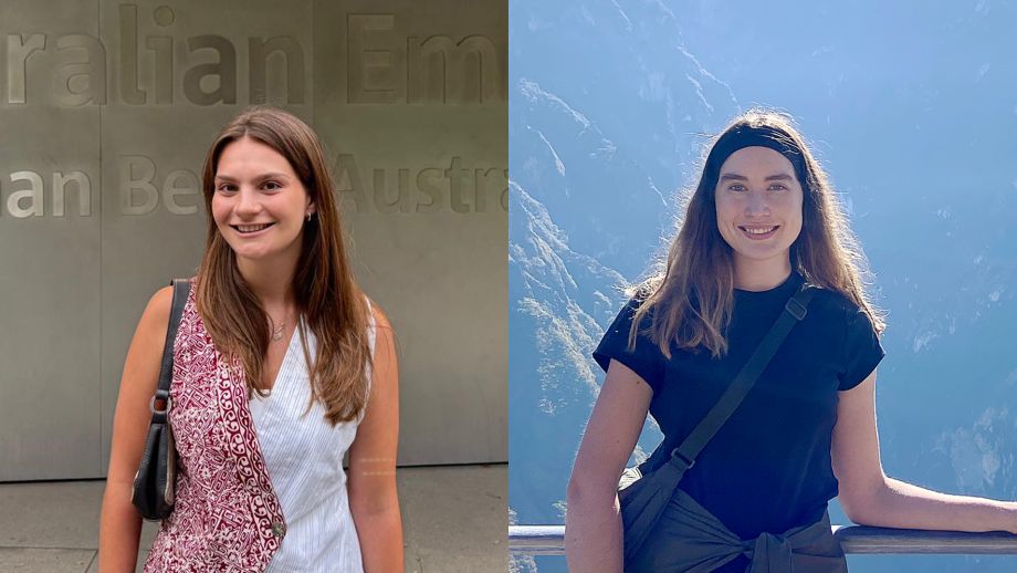 ANU students Lily Kelsey (left) and Malika Knapp 
