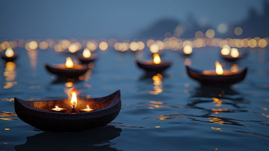 Oil lamps in water