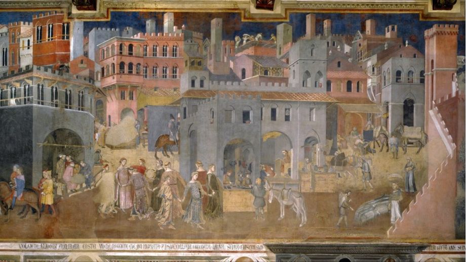 Image: Ambrogio Lorenzetti, Effects of Good Government in the city, 1338 – 1339, fresco