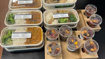 Packaged surplus meals from catered halls