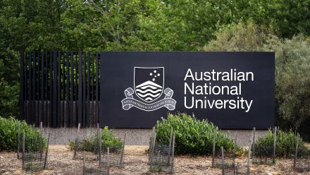 The Australian National University signage, Acton campus.