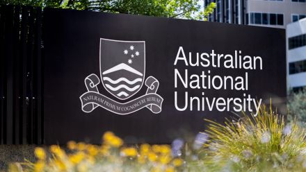 A sign displaying 'The Australian National University'