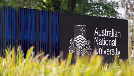 A sign displaying 'The Australian National University'