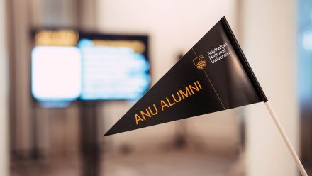 Pictured: ANU alumni flag