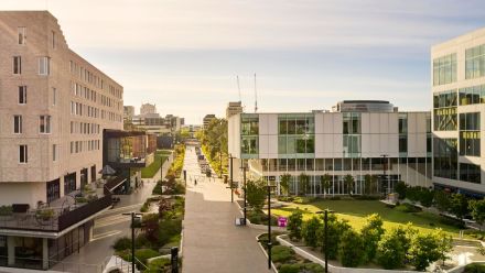 A bird's eye view of the ANU campus. 