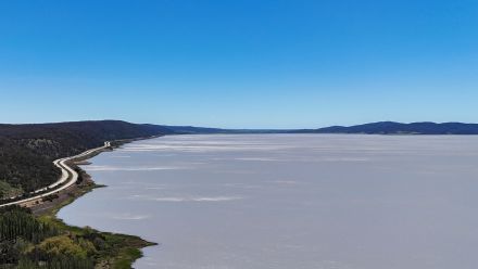 An aerial view of Lake George, situated north-east of Canberra.