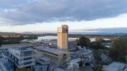 The Heavy Ion Accelerator Facility (HIAF) based at ANU with Lake Burley Griffin in the background