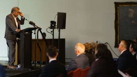 Professor Peter Yu delivers the Parliamentary Library's 2026 Reconciliation Week lecture at Parliament House May 28 2026