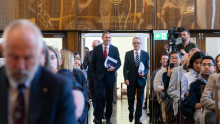 The Hon Dr Jim Chalmers at the 'Australia and the World' 2026 Annual Lecture (image: Jamie Kidston/ANU)