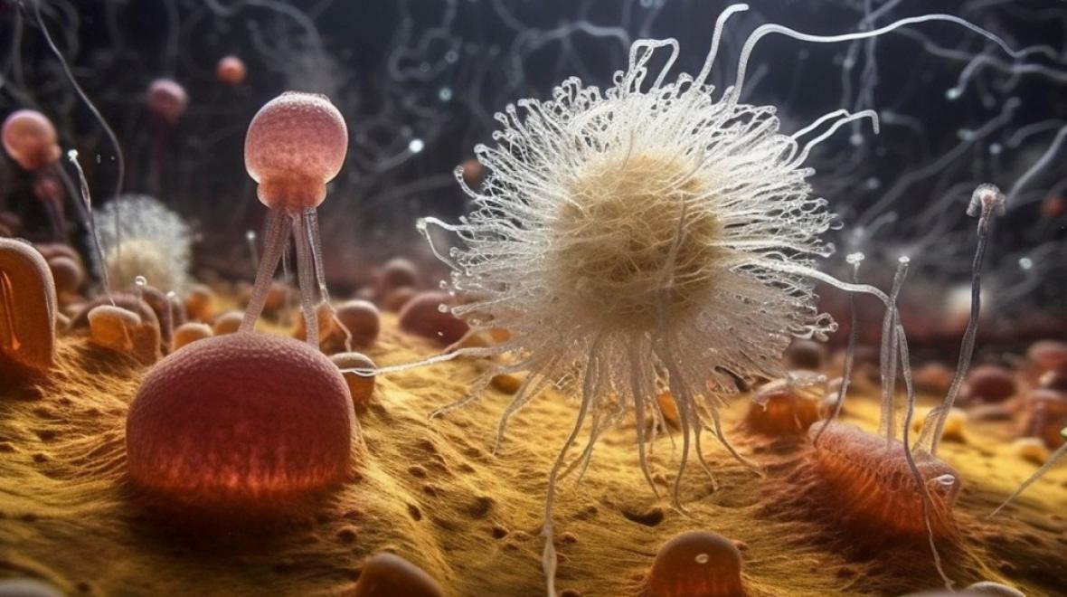 An artist's AI interpretation of what the Protosterol Biota may have looked like. Photo: orchestrated in MidJourney by TA 2023