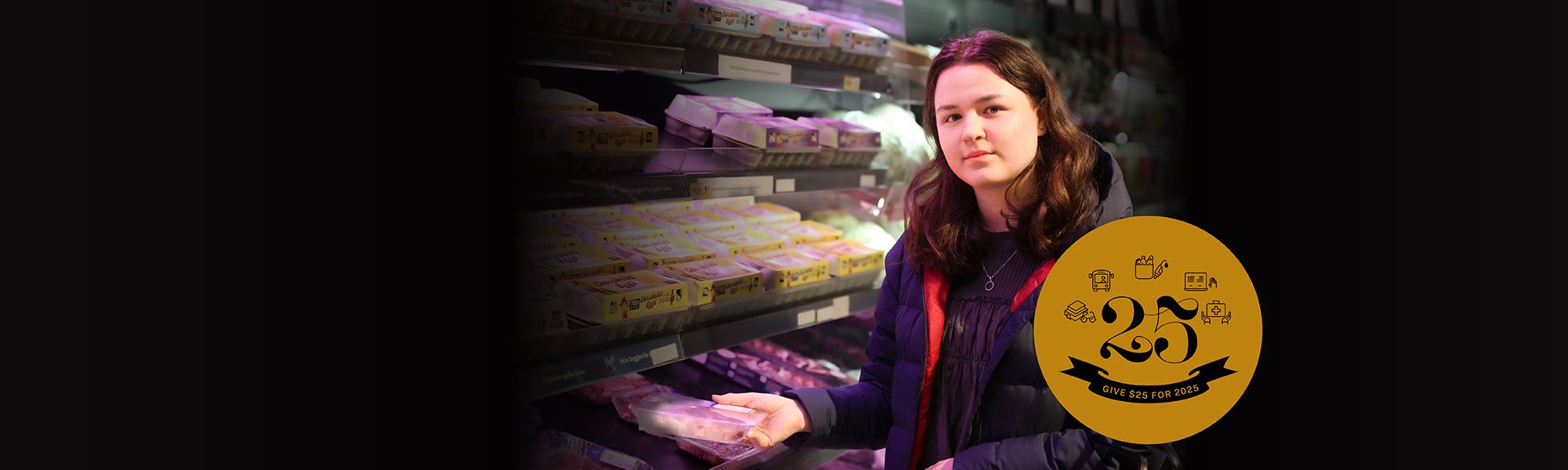 a gril in the supermarket