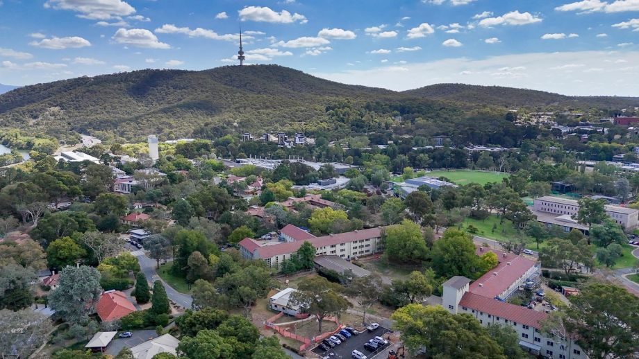 University House aerial view