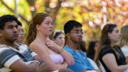 Students seated in a row